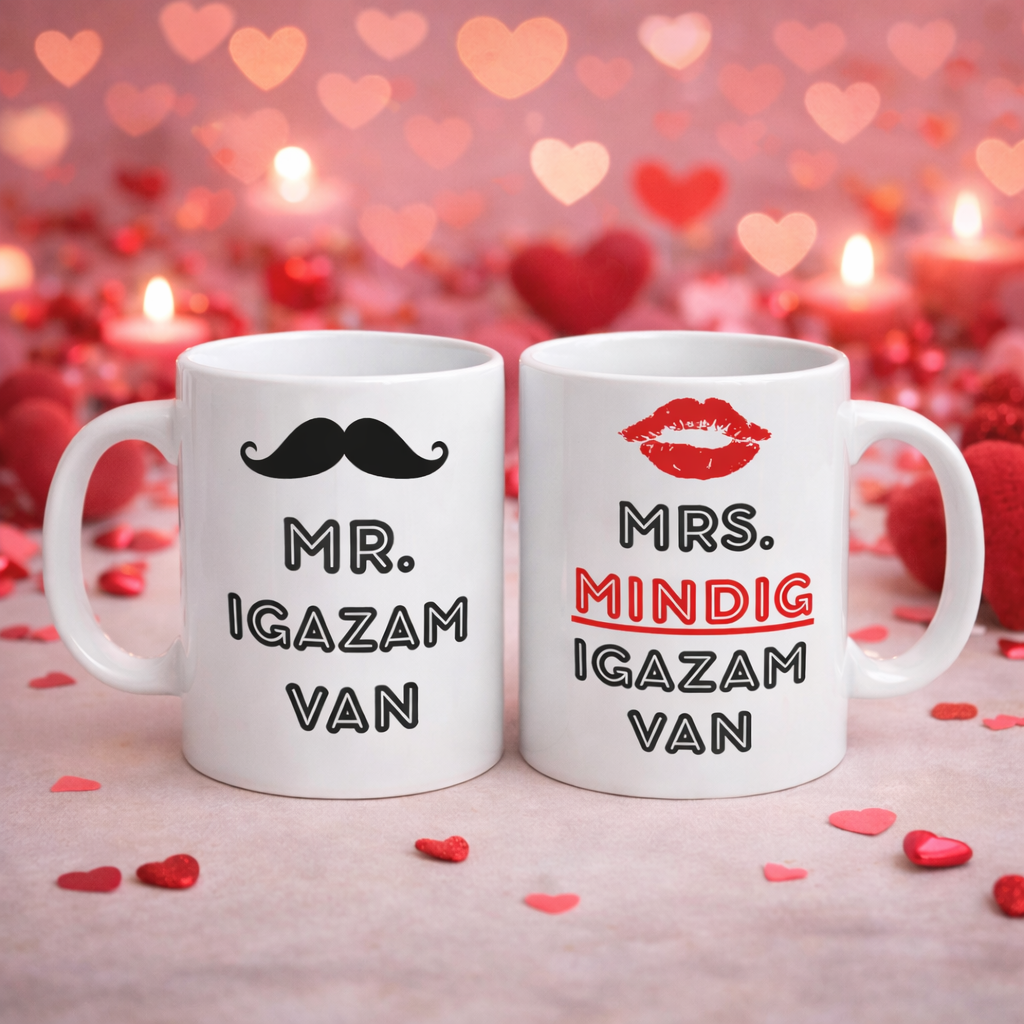 'Mr. Igazam van & Mrs. Mindig igazam van' Páros bögre