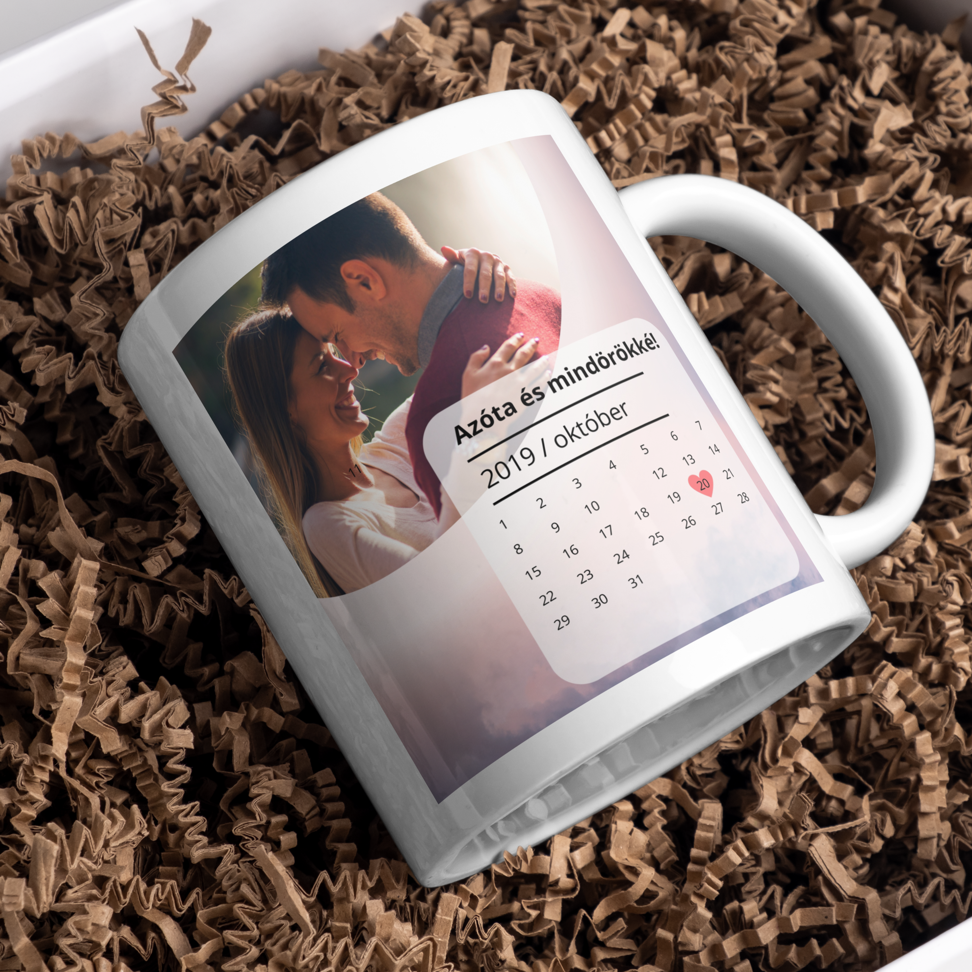 'Azóta és mindörökké' Egyedi dátumos és képes Bögre