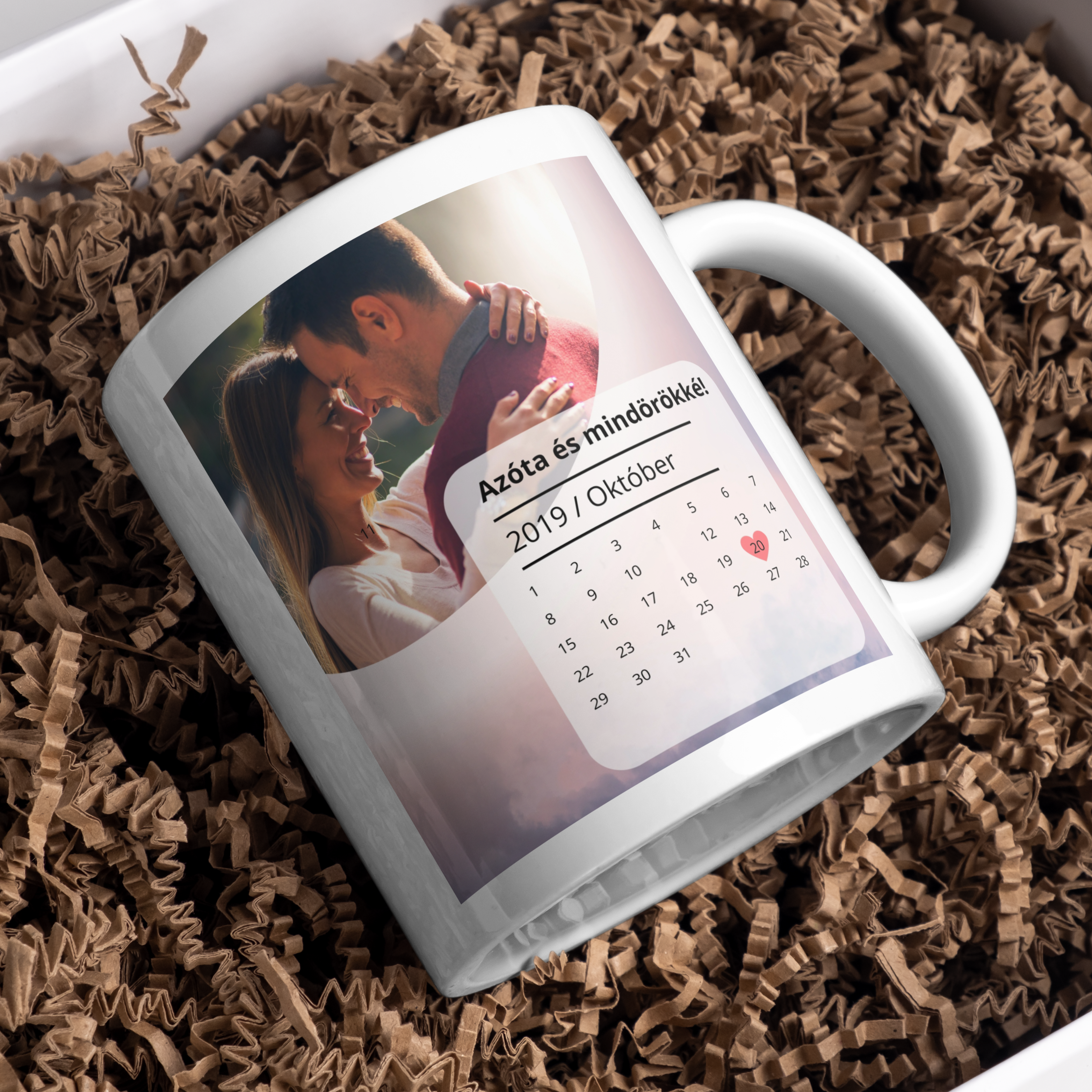 'Azóta és mindörökké' Egyedi dátumos és képes Bögre